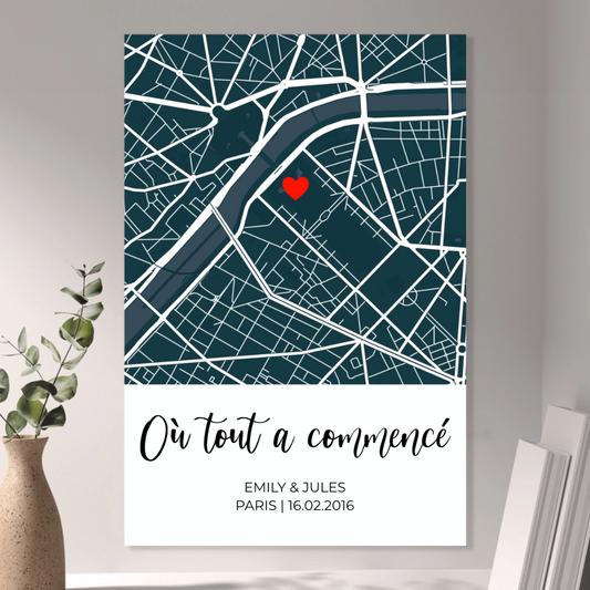 TOILE PERSONNALISÉE « Lieu préféré » (carte)