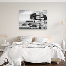 Charger l&#39;image dans la galerie, TOILE PERSONNALISÉE &quot;CAMPING-DAYS BLANC/NOIR&quot;
