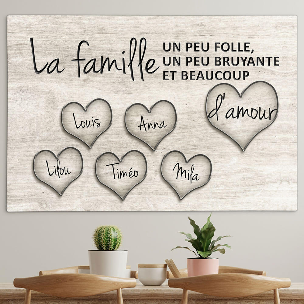 TOILE DE FAMILLE “COEURS D’AMOUR