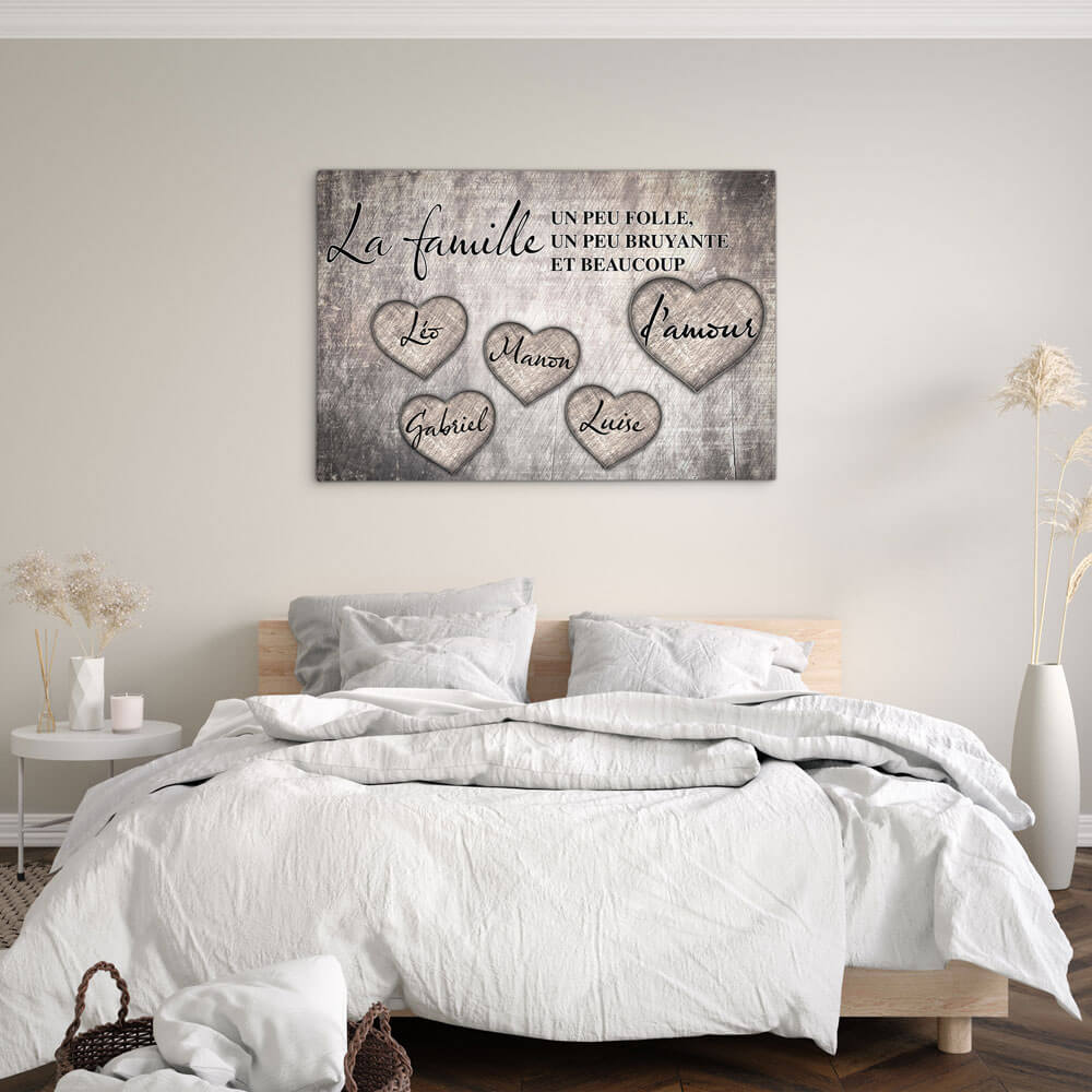 TOILE DE FAMILLE “COEURS D’AMOUR"