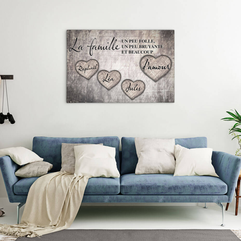 TOILE DE FAMILLE “COEURS D’AMOUR"